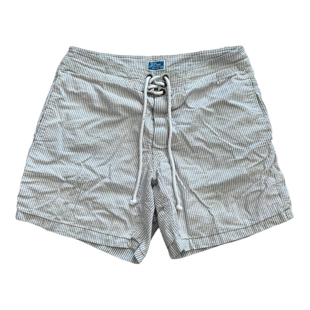J.Crew Gray Striped Nautical Chino Shorts 31